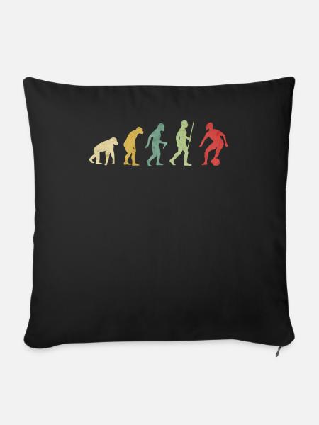 Fußballspieler Dribble Evolution - Sofakissenbezug 45 x 45 cm - Schwarz