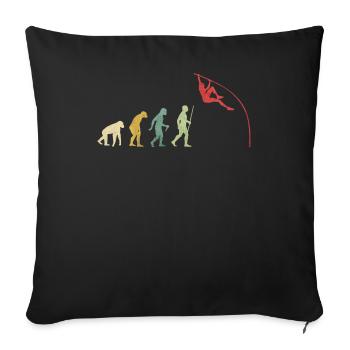 Pole Vaulting Jump Evolution - Sofa pillowcase 17,3'' x 17,3'' (45 x 45 cm) - black - Front