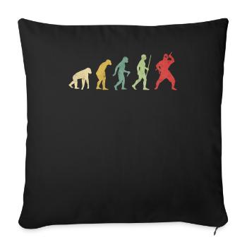 Ninja Pose Evolution - Sofa pillowcase 17,3'' x 17,3'' (45 x 45 cm) - black - Front