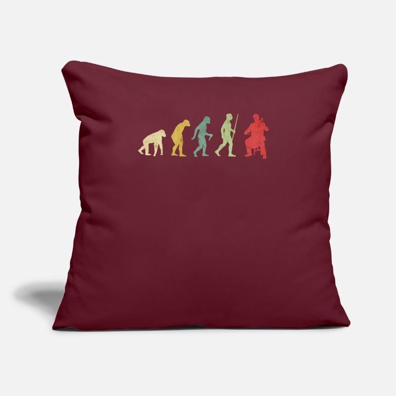 Cello Playing Man Evolution Sofa pillowcase 17,3'' x 17,3'' (45 x 45 cm)