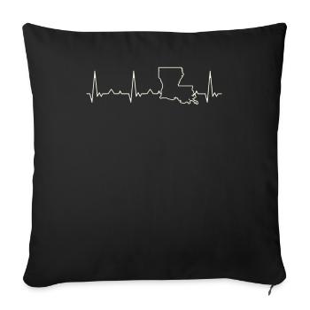 Loisiana State EE. UU. Corazón. Amor. Ekg. - Housse de coussin décorative 45 x 45 cm - noir - Devant