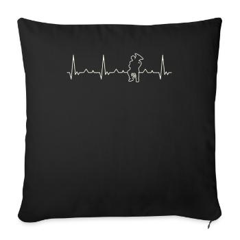 Tuba jugando hombre. Corazón. Amor. Ekg. - Housse de coussin décorative 45 x 45 cm - noir - Devant
