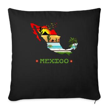 Mexique Sunset Summer - Housse de coussin décorative 45 x 45 cm - noir - Devant