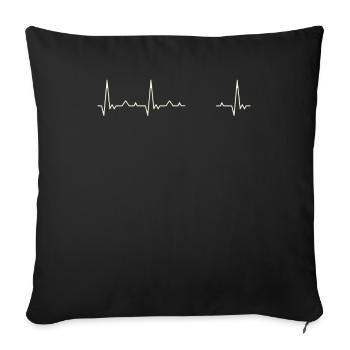 Klavier spielen Pianistin. Herz. Liebe. Ekg. - Sofakissenbezug 45 x 45 cm - Schwarz - Vorne