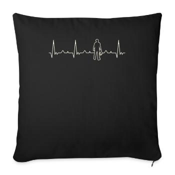 Fotografenkamera. Herz. Liebe. Ekg. Impuls. - Sofakissenbezug 45 x 45 cm - Schwarz - Vorne