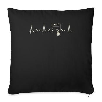 Elektrischer Mixer. Herz. Liebe. Ekg. Impuls. - Sofakissenbezug 45 x 45 cm - Schwarz - Vorne