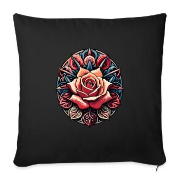 LOVE ROSE - Sofakissenbezug 45 x 45 cm - Schwarz - Vorne