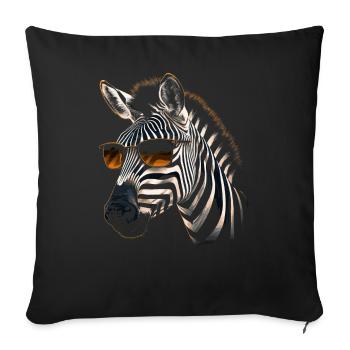 Zebra Sonnenbrille - Sofakissenbezug 45 x 45 cm - Schwarz - Vorne
