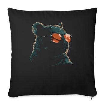 Wombat Cool Sunglasses - Sofa pillowcase 17,3'' x 17,3'' (45 x 45 cm) - black - Front