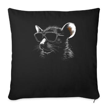 Ratten Sonnenbrille - Sofakissenbezug 45 x 45 cm - Schwarz - Vorne
