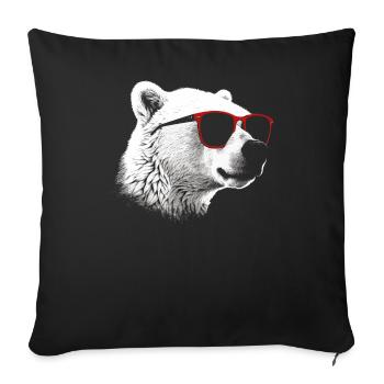 Polar Bear Cool Sunglasses - Sofa pillowcase 17,3'' x 17,3'' (45 x 45 cm) - black - Front
