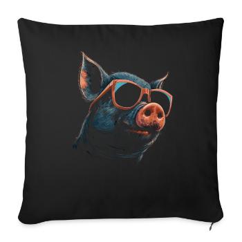 Lunettes de soleil cool cool - Housse de coussin décorative 45 x 45 cm - noir - Devant