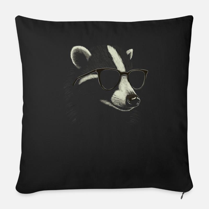 Dachs Sonnenbrille - Sofakissenbezug 45 x 45 cm - Schwarz