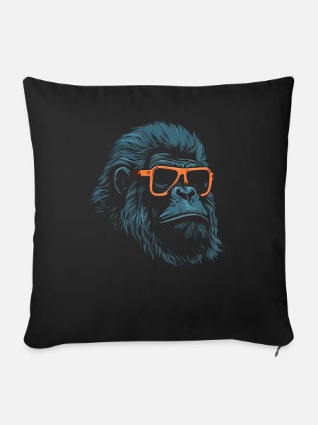Gorilla Sonnenbrille - Sofakissenbezug 45 x 45 cm - Schwarz