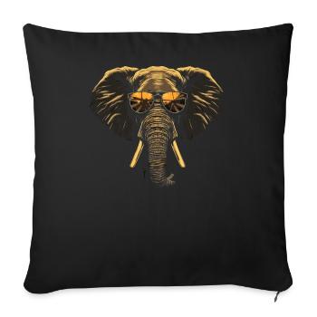 Lunettes de soleil d'éléphants - Housse de coussin décorative 45 x 45 cm - noir - Devant