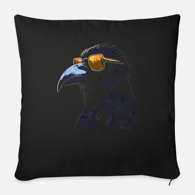 Crow Cool Sunglasses - Sofa pillowcase 17,3'' x 17,3'' (45 x 45 cm) - black