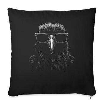 Crow Sunglasses Cool - Sofa pillowcase 17,3'' x 17,3'' (45 x 45 cm) - black - Front