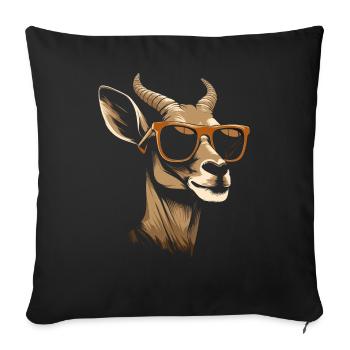 Bridgewalker Impala de l'angle de tête latérale - Housse de coussin décorative 45 x 45 cm - noir - Devant