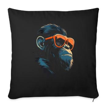 Chimpanzee Sunglasses - Sofa pillowcase 17,3'' x 17,3'' (45 x 45 cm) - black - Front