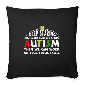 Chemise d'autisme - Housse de coussin décorative 45 x 45 cm - noir - Devant