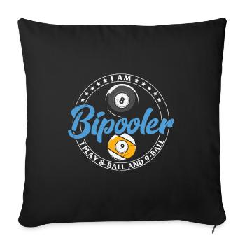 Billard Pool Billard Billardkugel Billardkö 8Ball - Sofakissenbezug 45 x 45 cm - Schwarz - Vorne