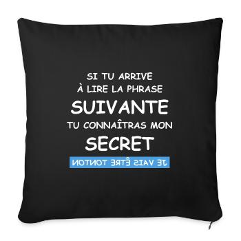 Je vais être tonton - Housse de coussin décorative 45 x 45 cm - noir - Devant