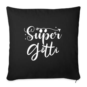 Super Götti bescht Götti Patenonkel Schweiz - Sofakissenbezug 45 x 45 cm - Schwarz - Vorne