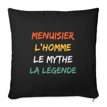 menuisier - Housse de coussin décorative 45 x 45 cm - noir - Devant