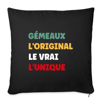 gémeaux - Housse de coussin décorative 45 x 45 cm - noir - Devant