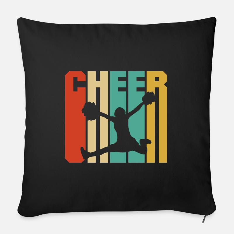 Retro Graphic Cheer Cheerleading Cheerleader Gymna - Sofakissenbezug 45 x 45 cm - Schwarz