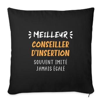 Meilleur conseiller d'insertion - Housse de coussin décorative 45 x 45 cm - noir - Devant