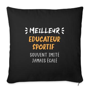 Meilleur Educateur sportif - Housse de coussin décorative 45 x 45 cm - noir - Devant
