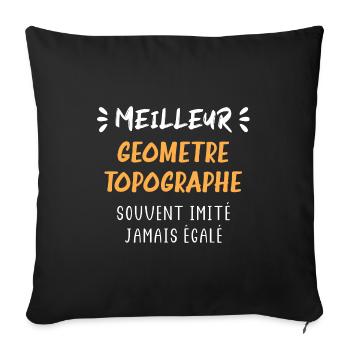 Meilleur geometre topographe - Housse de coussin décorative 45 x 45 cm - noir - Devant