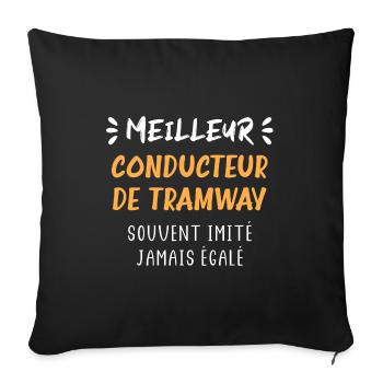 Meilleur conducteur de tramway - Housse de coussin décorative 45 x 45 cm - noir - Devant