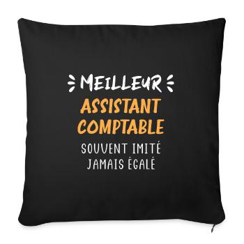 Meilleur assistant comptable - Housse de coussin décorative 45 x 45 cm - noir - Devant