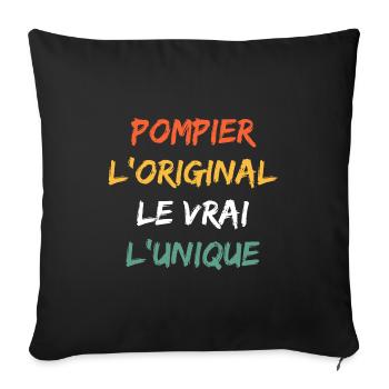 pompier - Housse de coussin décorative 45 x 45 cm - noir - Devant