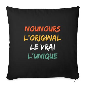 nounours - Housse de coussin décorative 45 x 45 cm - noir - Devant