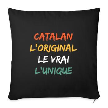 Catalan 3 - Housse de coussin décorative 45 x 45 cm - noir - Devant
