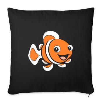 Humor Kleiner Clownfisch - Sofakissenbezug 45 x 45 cm - Schwarz - Vorne