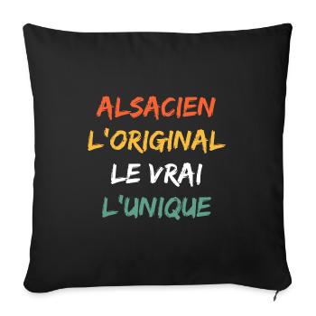 alsacien - Housse de coussin décorative 45 x 45 cm - noir - Devant