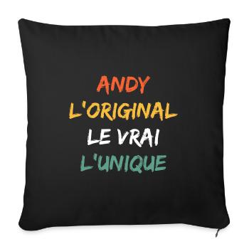 andy - Housse de coussin décorative 45 x 45 cm - noir - Devant