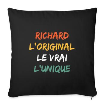 richard - Housse de coussin décorative 45 x 45 cm - noir - Devant