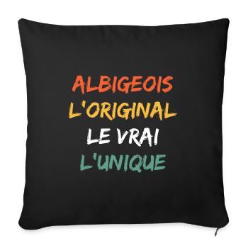 L'original le vrai l'unique Albigeois - Housse de coussin décorative 45 x 45 cm - noir - Devant