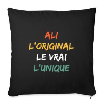 ali - Housse de coussin décorative 45 x 45 cm - noir - Devant