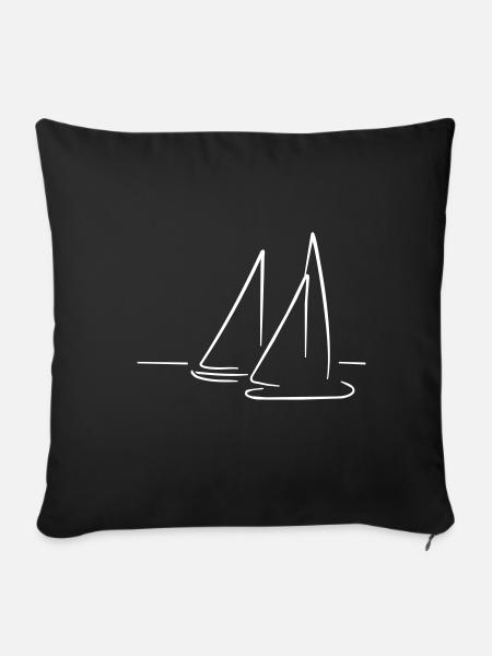 Segelboot - Sofakissenbezug 45 x 45 cm - Schwarz