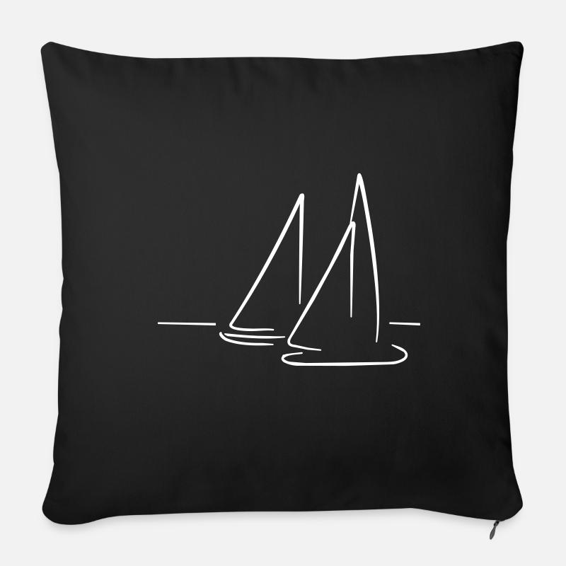 Segelboot - Sofakissenbezug 45 x 45 cm - Schwarz