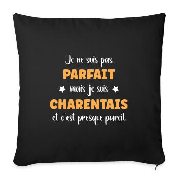 Je ne suis pas parfait mais charentais - Housse de coussin décorative 45 x 45 cm - noir - Devant