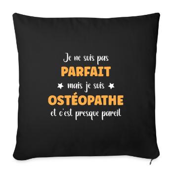ostéopathe - Housse de coussin décorative 45 x 45 cm - noir - Devant