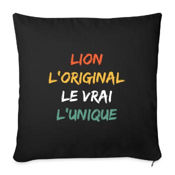 lion - Housse de coussin décorative 45 x 45 cm - noir - Devant