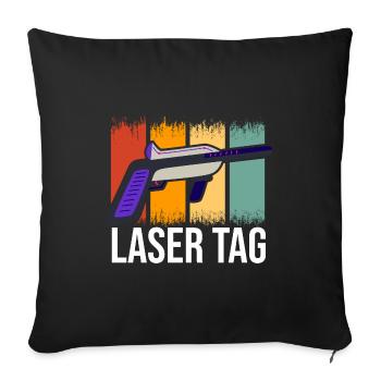 Retro Graphic Lasertag Player Lasertag Phaser Lase - Sofakissenbezug 45 x 45 cm - Schwarz - Vorne
